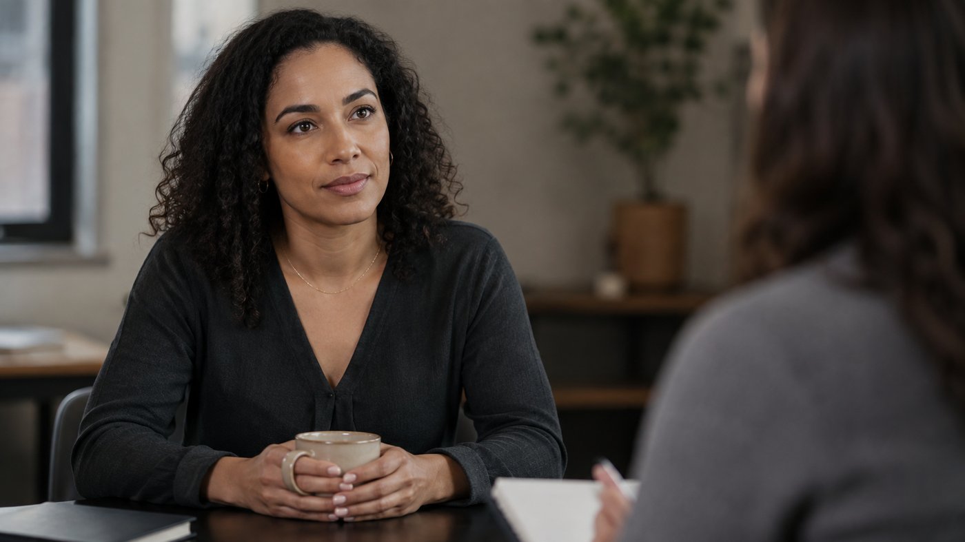 A calm, private consultation over a cup of tea